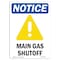 Signmission OSHA Notice Sign, 10" Height, Rigid Plastic, Main Gas Shutoff Sign With Symbol, Portrait OS-NS-P-710-V-14087 - alternate 1